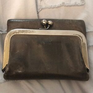 HOBO Robin vintage distressed wallet in grey